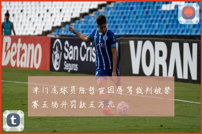 津门虎球员陈哲宣因辱骂裁判被禁赛五场并罚款五万元